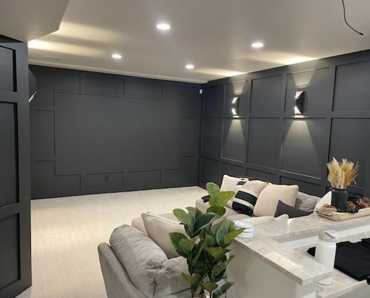 basement remodel lighting installation new electric